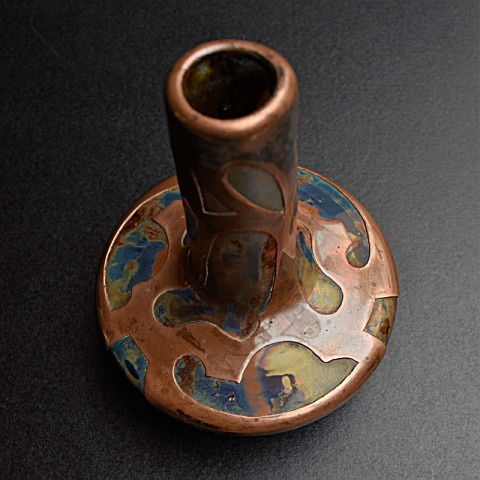 Pandorra glass with copper overlay by Jozef Knizek