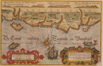 England, coastal chart between Wight and Dover by Waghenaer