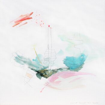 #476 60 x 60 cm | gemengde techniek op linnen by Charlot Terhaar sive Droste