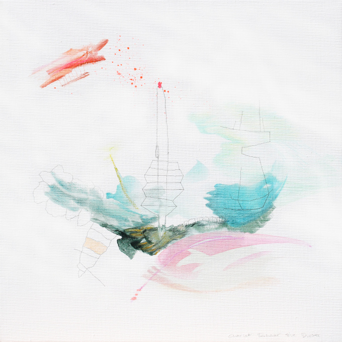 #476 60 x 60 cm | gemengde techniek op linnen by Charlot Terhaar sive Droste