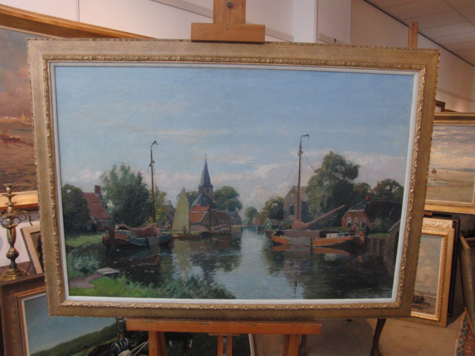 RIVIER BIJ WARTENA by Gerbrand Frederik van Schagen
