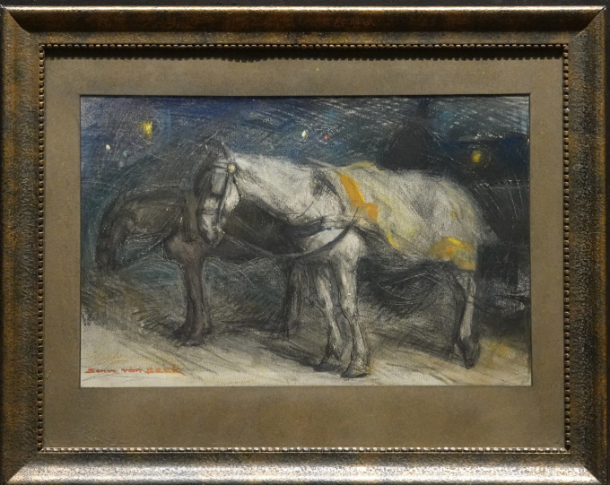 Horses by night by Sam van Beek