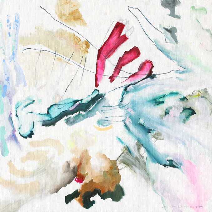 #552 100 x 100 cm | gemengde techniek op linnen by Charlot Terhaar sive Droste