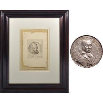  Trompe l’oeil and silver medal of Jan Wolfert van Brederode, lord of Vianen and Ameide, by Antonina Houbraken  by Onbekende Kunstenaar