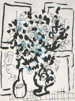 Le Bouquet Noir et Bleu by Marc Chagall