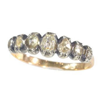 Vintage antique Early Victorian diamond inline ring by Unknown artist