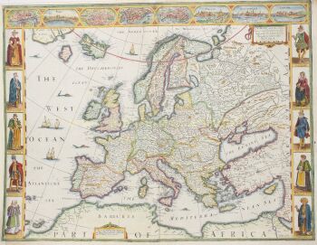 Antique map of Europe by John Speed