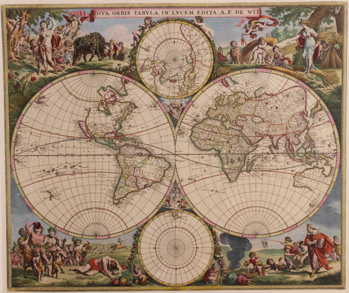 Antique World Map by Frederick de Wit