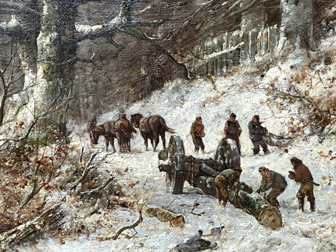 Houtkap in de winter by Willem Henrik Eickelberg