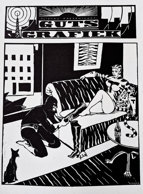 "Gutsman" serie van 6 linosneden by erik Kriek (1966 - )