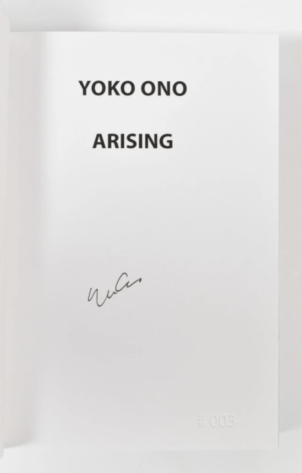 YOKO ONO: "ARISING" SIGNED BOOK PLUS SMALL ARTWORK by Yoko Ono