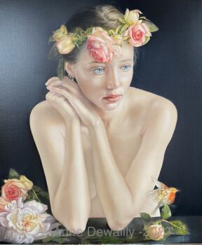 Anne Dewailly A Precious world Original oil painting 120 x 100 cm y 2023 by Anne Dewailly