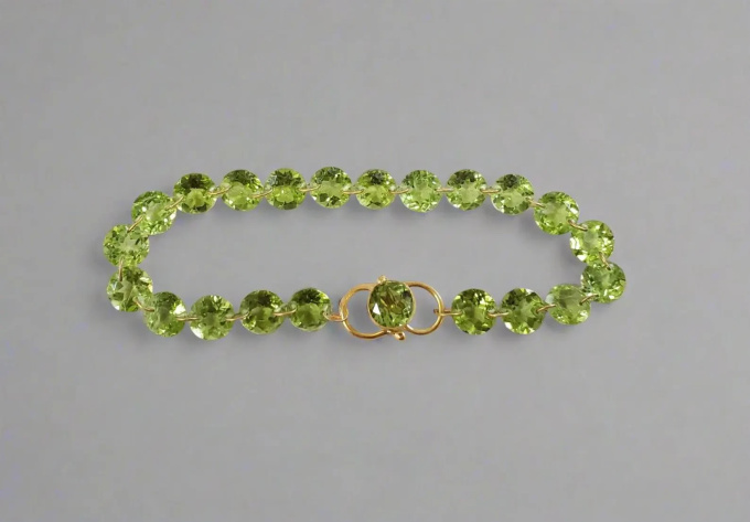 Peridot 14K Yellow Gold Bracelet by Artista Sconosciuto