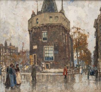 Regenachtige dag bij de Schreierstoren in Amsterdam by Henri Cassiers