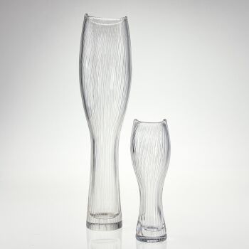 A set of both sizes crystal art-object, model 3545 – Iittala Finland 1957 & 1958 by Tapio Wirkkala