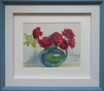 Bloemstilleven met rode rozen by Jo Koster