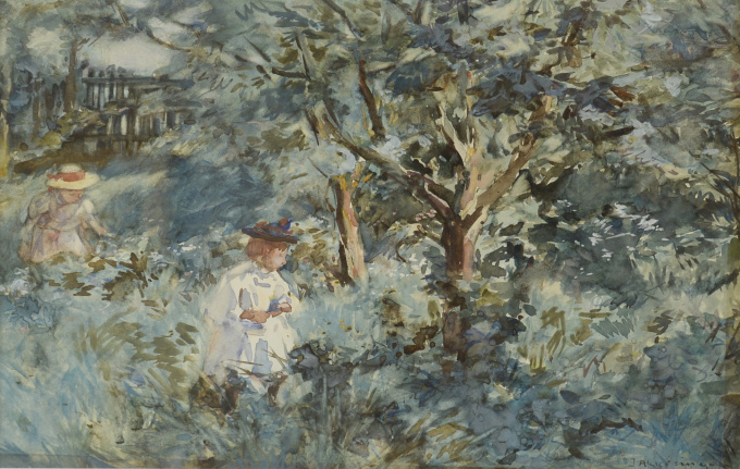 Children in the garden by Johannes Evert Akkeringa