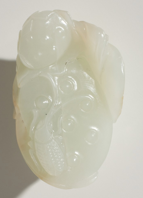 A white jade ‘Lotus Seedpod and Bug’ carving, Qing dynasty, 18th century by Artiste Inconnu