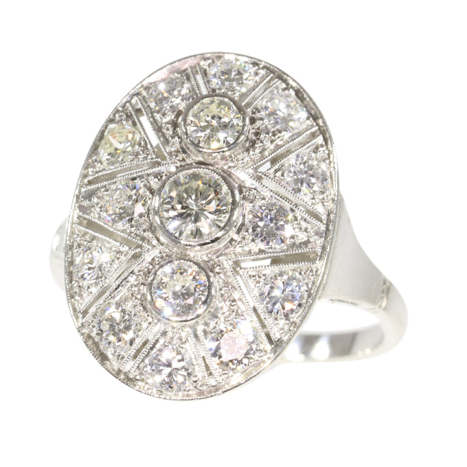 Eternal Romance: A 1950s Art Deco Diamond Ring by Onbekende Kunstenaar