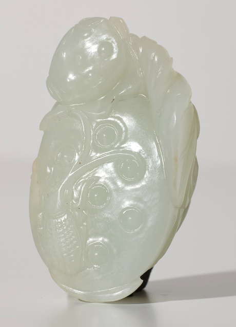 A white jade ‘Lotus Seedpod and Bug’ carving, Qing dynasty, 18th century by Artiste Inconnu