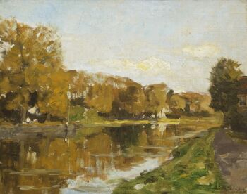 LANDSCHAP AAN DE VECHT by Egbert Rubertus Derk Schaap