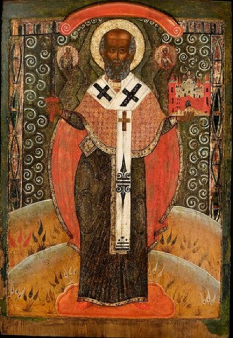 Monumental wooden icon: Saint Nicolas of Mozaisk by Artista Sconosciuto