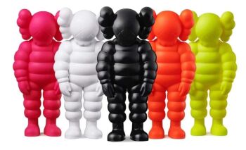 What Party Figure Set - White Pink Orange Black Yellow by KAWS