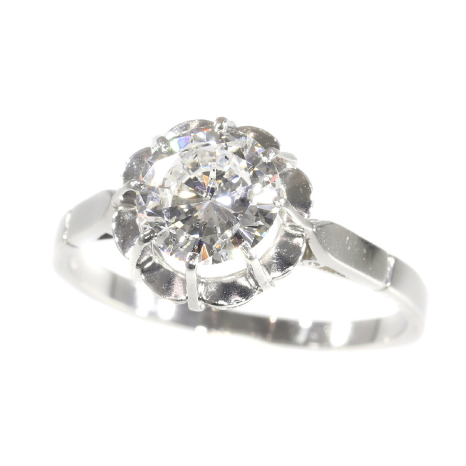 Vintage 1950`s brilliant engagement ring with certified D colour diamond by Artista Desconhecido