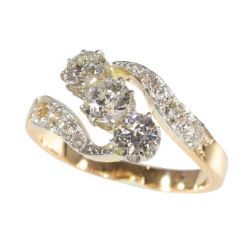 Love Across Time: 1920s Belle Époque Diamond Statement Ring by Unbekannter Künstler
