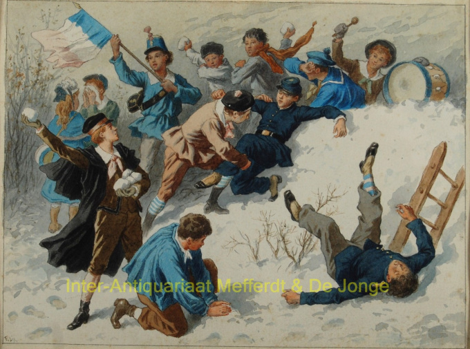 Wintergezicht by Frédéric Théodore Lix