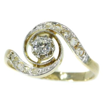 Belle Epoque diamond engagement ring so called tourbillon model or twister by Artista Sconosciuto