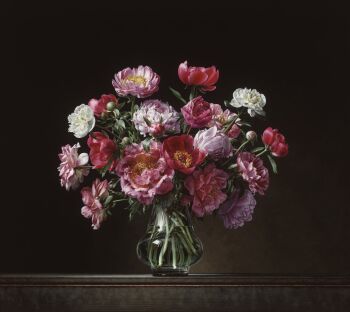 Flower still life with multicolored peonies 2 by Roman & Henriëtte Reisinger