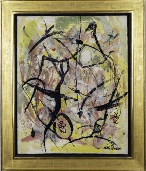 Composition, 1949 – gouache on paper, professionally framed by Willy Boers