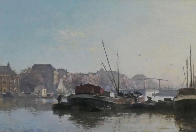 Gezicht op de Amstel by Cornelis Vreedenburgh