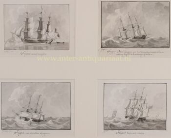 Four frigates by Joseph Sipkes