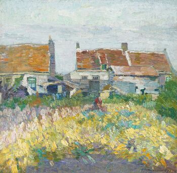 VROUW IN ACHTERTUIN by Maurice Sys