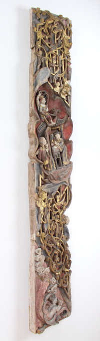 Two large Chinese carved wooden architectural wall panels, Qing dynasty, 19th century by Artista Desconocido