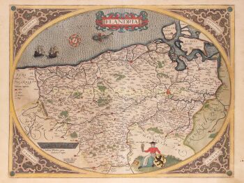 Antieke kaart van Flandria/ Vlaanderen by Abraham Ortelius