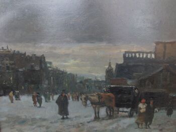 STADSGEZICHT MET KOETS by Cor Noltee