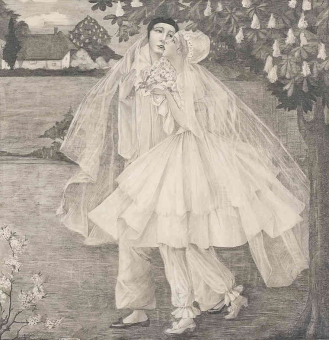 "Het bruidspaartje" by Marie (Rie) Cramer