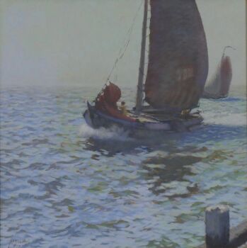 Botters op de Zuiderzee by Anthonie Pieter Schotel