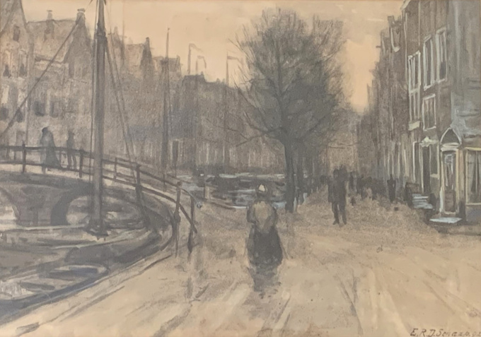 Amsterdam canal by Egbert Rubertus Derk Schaap