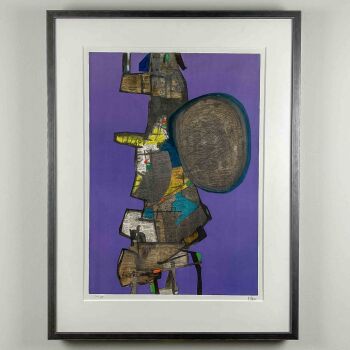 "Bank Street", 1967 - Lithograph on Arches paper, professionally framed, museum-glass by Maurice Estève