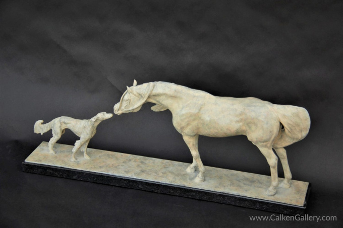 Arab Horse and Saluki by Gill Parker