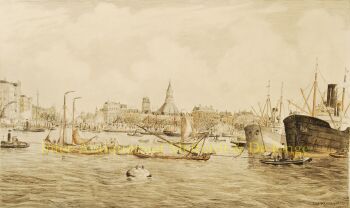 Havengezicht Rotterdam  by Eugène Rensburg