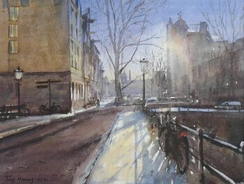 Leliegracht Amsterdam in tegenlicht by Titus Meeuws