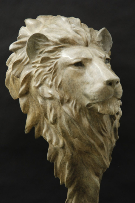Lion Head (life size) by Gill Parker