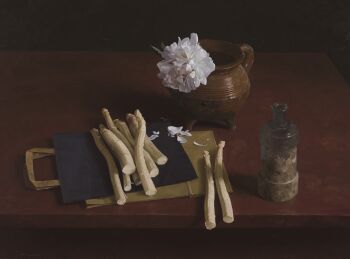 Asperges met witte pioenrozen by Qiangli Liang