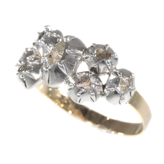 Antique ring with rose cut diamonds Victorian age by Artista Sconosciuto