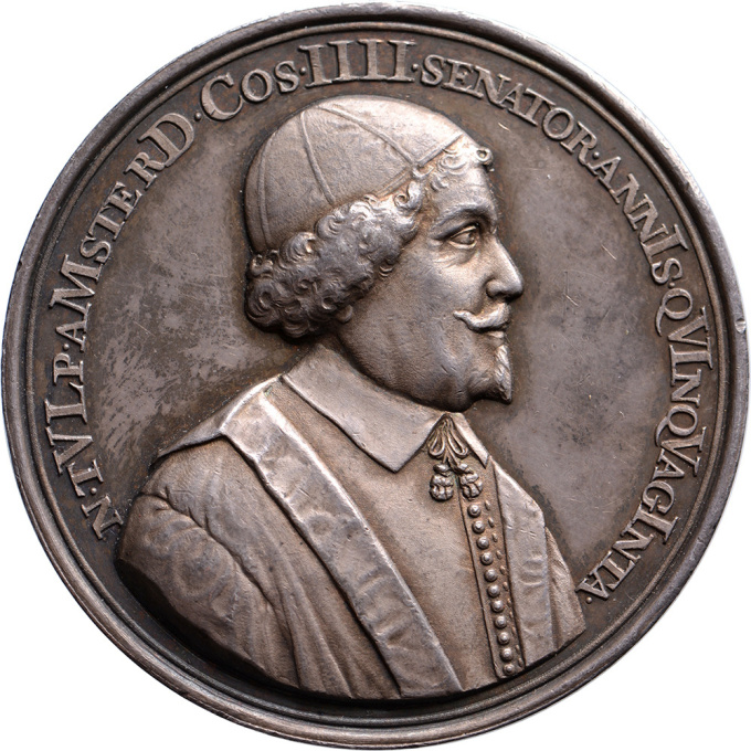 Trompe l’oeil and bronze and silver medal of Dr. Nicolaes Tulp, mayor of Amsterdam, by Antonina Houbraken by Unbekannter Künstler